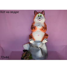 Кот на ведре с удочкой