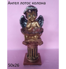ангел лотос на колонне бронза