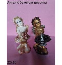 ангел с букетом девочка золото