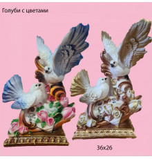 голуби с цветами