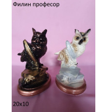 Сова с книгой бел